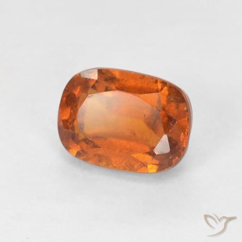Grenat Hessonite Orange foncé naturelle Coussin, 1.54 ct, VS-SI