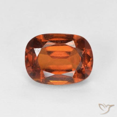 Grenat Hessonite Orange foncé naturelle Coussin, 2.08 ct, VS