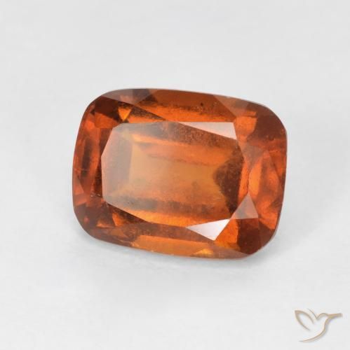 2.68ct Naturel Ambre orange Grenat Hessonite, Coussin, VS