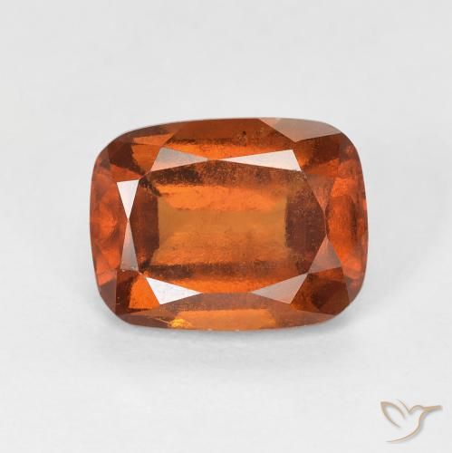 Grenat Hessonite Ambre orange naturelle Coussin, 2.68 ct, VS