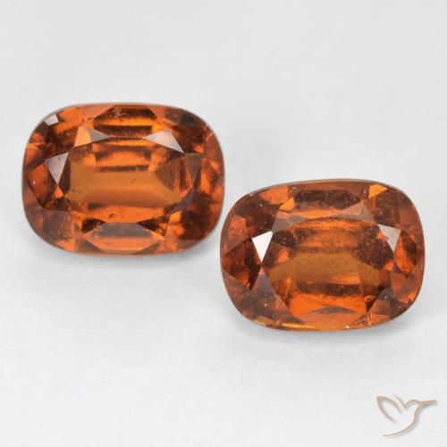 4.46ctw Naturel Orange foncé Grenat Hessonite, Coussin, VS