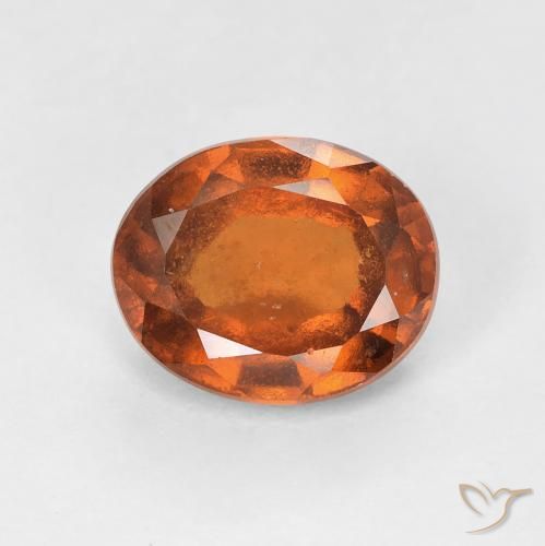 Grenat Hessonite Medium Dark-Orange naturelle ovale, 1.91 ct, VS