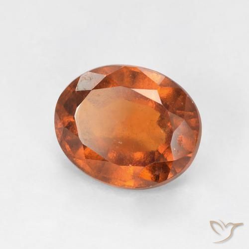 Grenat Hessonite Medium Dark-Orange naturelle ovale, 1.91 ct, VS