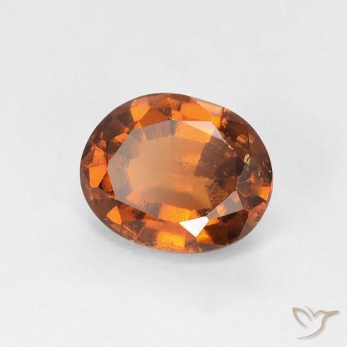 Grenat Hessonite Orange foncé naturelle ovale, 1.55 ct, VS