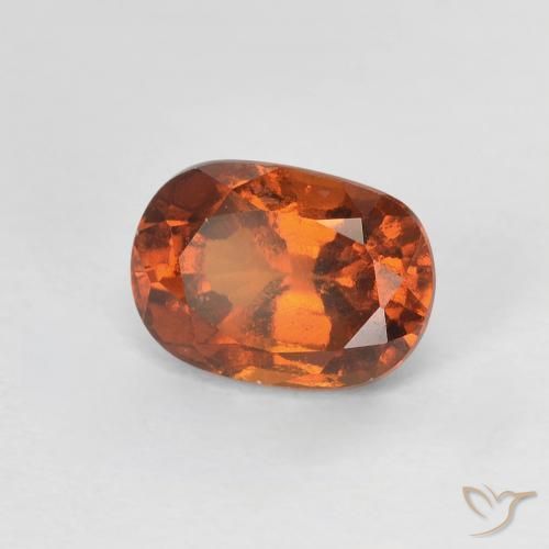 Grenat Hessonite Orange moyen naturelle ovale, 1.24 ct, VS