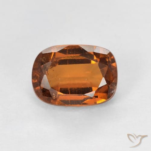 Grenat Hessonite Orange foncé naturelle Coussin, 1.36 ct, VS