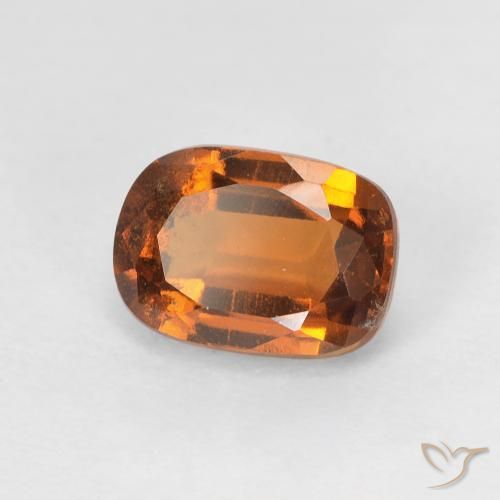 Grenat Hessonite Orange foncé naturelle Coussin, 1.36 ct, VS