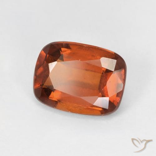 Grenat Hessonite Orange foncé naturelle Coussin, 2.46 ct, VS