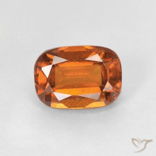Grenat Hessonite Orange foncé naturelle Coussin, 1.34 ct, VS
