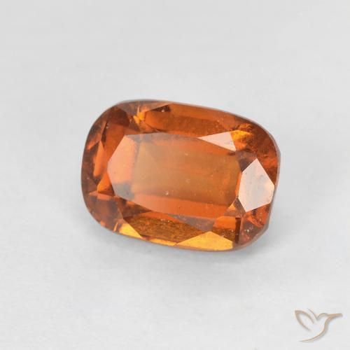 Grenat Hessonite Orange foncé naturelle Coussin, 1.34 ct, VS