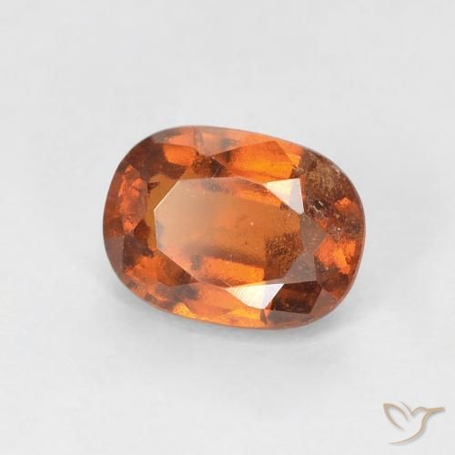 Grenat Hessonite Orange foncé naturelle Coussin, 1.12 ct, VS-SI