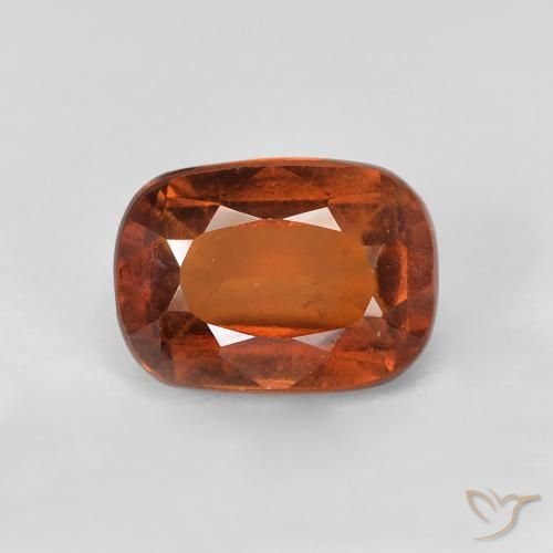 Grenat Hessonite Orange foncé naturelle Coussin, 2.24 ct, VS