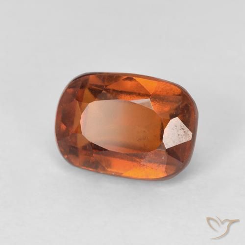 Grenat Hessonite Orange foncé naturelle Coussin, 2.24 ct, VS