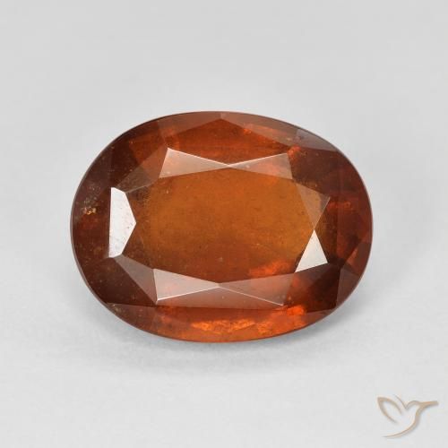 Grenat Hessonite Orange foncé naturelle ovale, 6.22 ct, SI