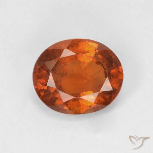 Grenat Hessonite Ambre orange naturelle ovale, 1.40 ct, VS