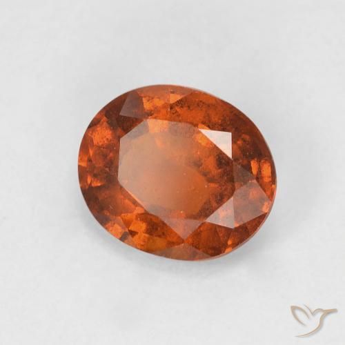 Grenat Hessonite Ambre orange naturelle ovale, 1.40 ct, VS