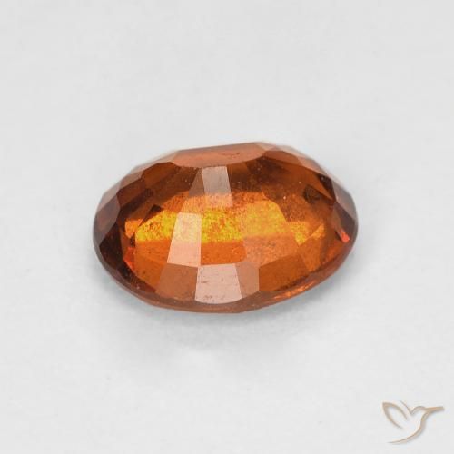 Grenat Hessonite Ambre orange naturelle ovale, 1.40 ct, VS