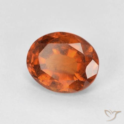 Grenat Hessonite Orange foncé naturelle ovale, 1.50 ct, VS