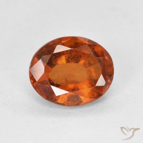 Grenat Hessonite Orange foncé naturelle ovale, 1.50 ct, VS