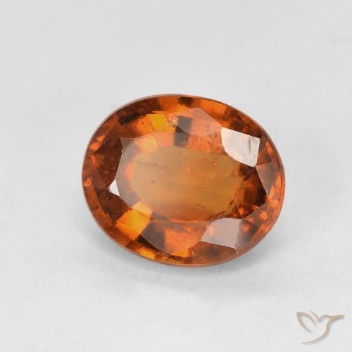 Grenat Hessonite Medium Dark-Orange naturelle ovale, 1.45 ct, VS
