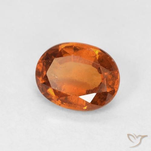Grenat Hessonite Medium Dark-Orange naturelle ovale, 0.89 ct, VS