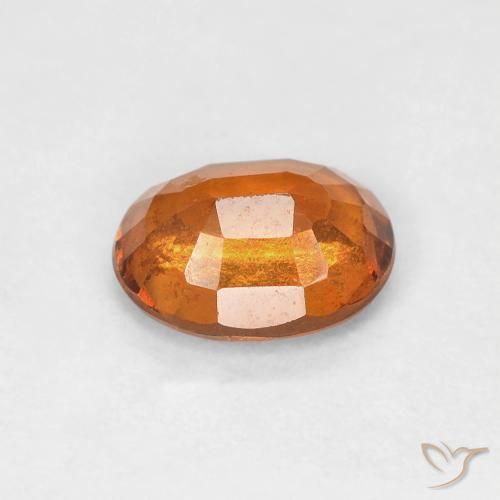 Grenat Hessonite Medium Dark-Orange naturelle ovale, 0.89 ct, VS