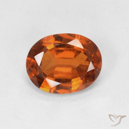 Grenat Hessonite Medium Dark-Orange naturelle ovale, 1.61 ct, VS