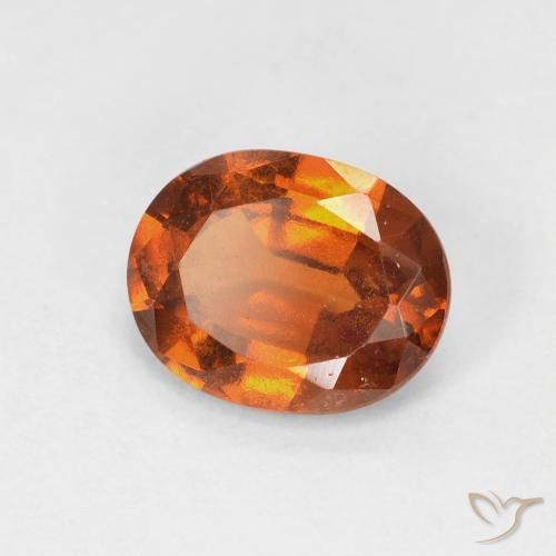 Grenat Hessonite Medium Dark-Orange naturelle ovale, 1.61 ct, VS