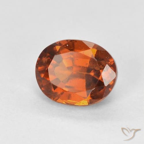 Grenat Hessonite Orange foncé naturelle ovale, 1.76 ct, VS