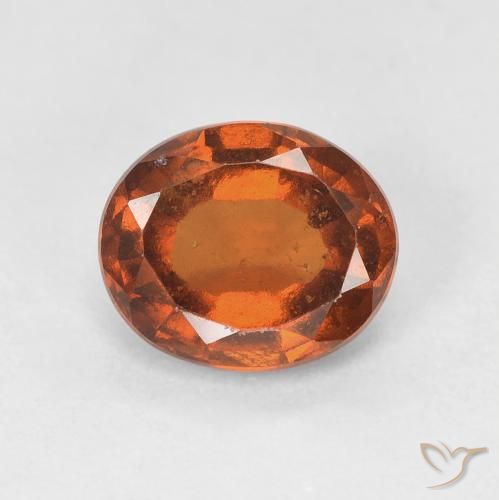 Grenat Hessonite Ambre orange naturelle ovale, 1.77 ct, VS