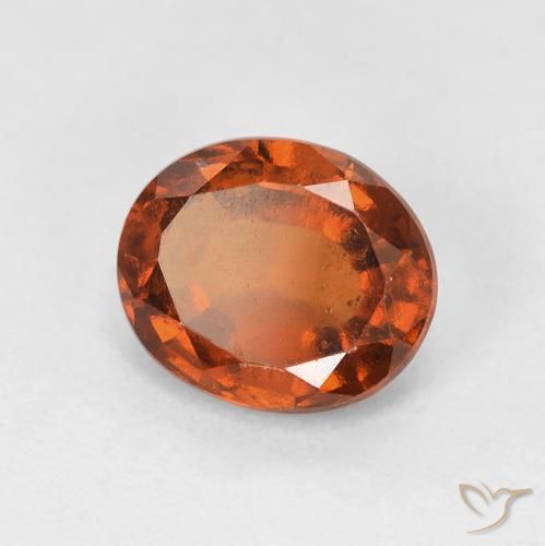 Grenat Hessonite Ambre orange naturelle ovale, 1.77 ct, VS