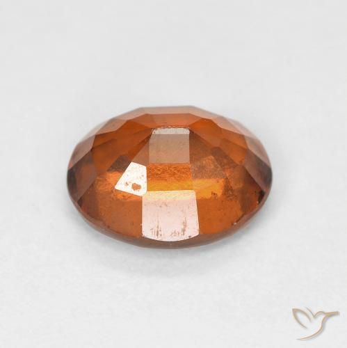 Grenat Hessonite Ambre orange naturelle ovale, 1.77 ct, VS