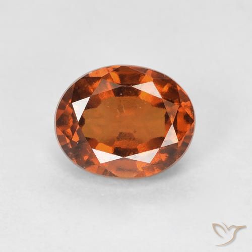 Grenat Hessonite Orange rougeâtre naturelle ovale, 1.29 ct, VS