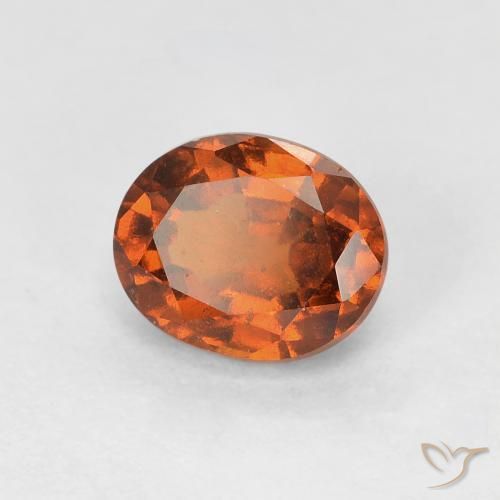Grenat Hessonite Orange rougeâtre naturelle ovale, 1.29 ct, VS