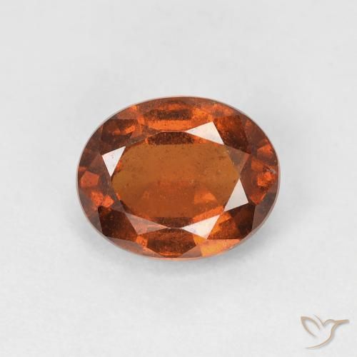 Grenat Hessonite Medium Dark-Orange naturelle ovale, 1.67 ct, VS