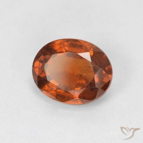 Grenat Hessonite Medium Dark-Orange naturelle ovale, 1.67 ct, VS