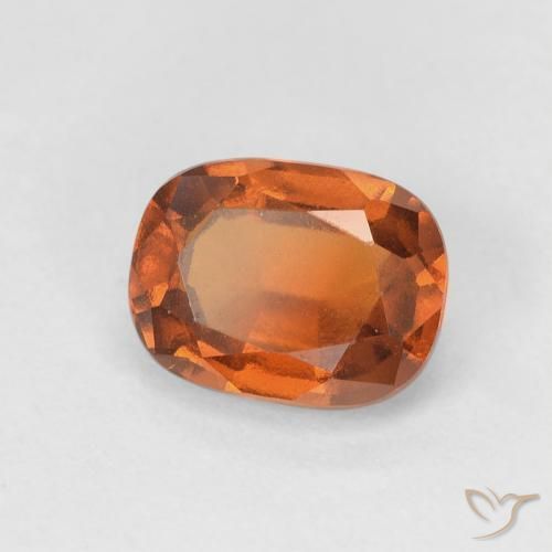 Grenat Hessonite Medium Dark-Orange naturelle Coussin, 1.83 ct, VVS-VS