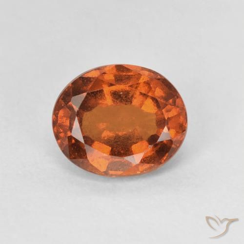Grenat Hessonite Ambre orange naturelle ovale, 1.72 ct, VVS-VS