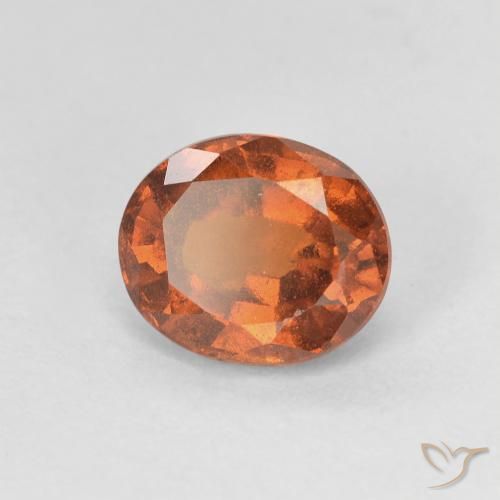 Grenat Hessonite Ambre orange naturelle ovale, 1.72 ct, VVS-VS