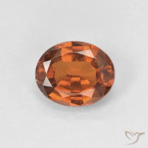 Grenat Hessonite Medium Dark-Orange naturelle ovale, 1.23 ct, VVS-VS