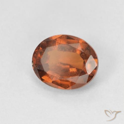 Grenat Hessonite Medium Dark-Orange naturelle ovale, 1.23 ct, VVS-VS