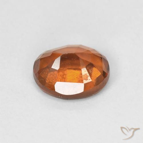 Grenat Hessonite Medium Dark-Orange naturelle ovale, 1.23 ct, VVS-VS