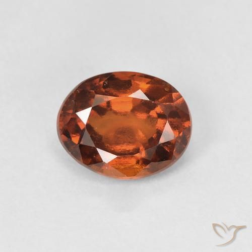 Grenat Hessonite Orange foncé naturelle ovale, 1.23 ct, VVS-VS