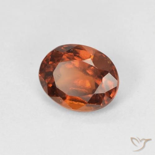 Grenat Hessonite Orange foncé naturelle ovale, 1.23 ct, VVS-VS
