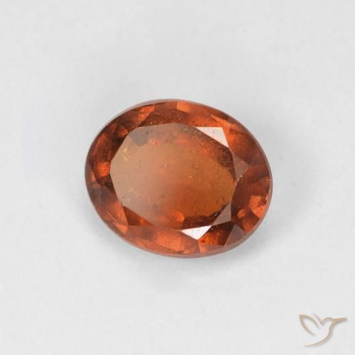 Grenat Hessonite Orange rougeâtre naturelle ovale, 1.36 ct, VVS-VS