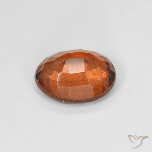 Grenat Hessonite Orange rougeâtre naturelle ovale, 1.36 ct, VVS-VS