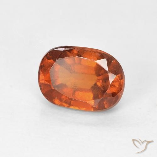 Grenat Hessonite Medium Dark-Orange naturelle Coussin, 1.29 ct, VVS-VS