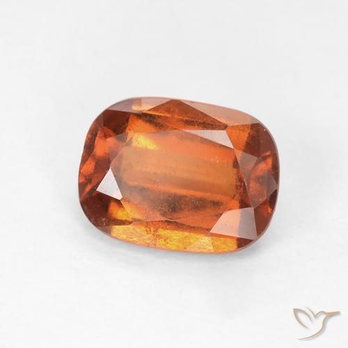 Grenat Hessonite Medium Dark-Orange naturelle Coussin, 1.68 ct, VS