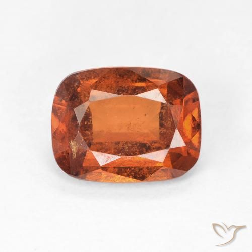2.35ct Naturel Orange rougeâtre Grenat Hessonite, Coussin, VS-SI