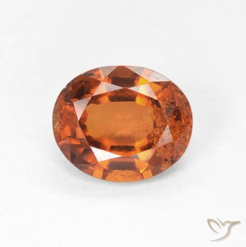 1.46ct Naturel Orange foncé Grenat Hessonite, ovale, VS-SI